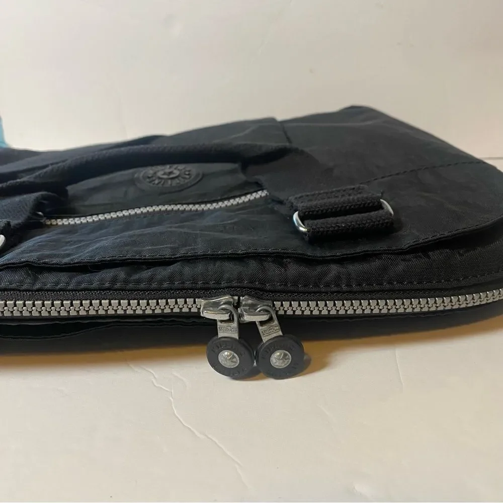 Kipling Black Digifly TM4888 Laptop Shoulder Bag W/Monkey Charm